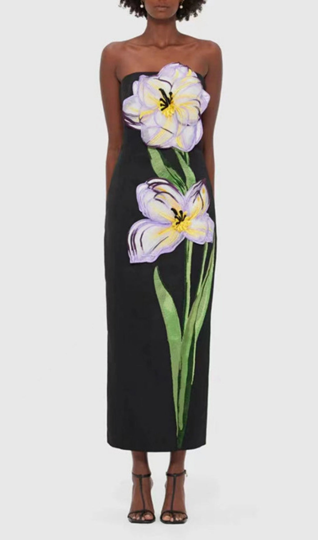 Radiant Bloom Strapless Maxi Dress