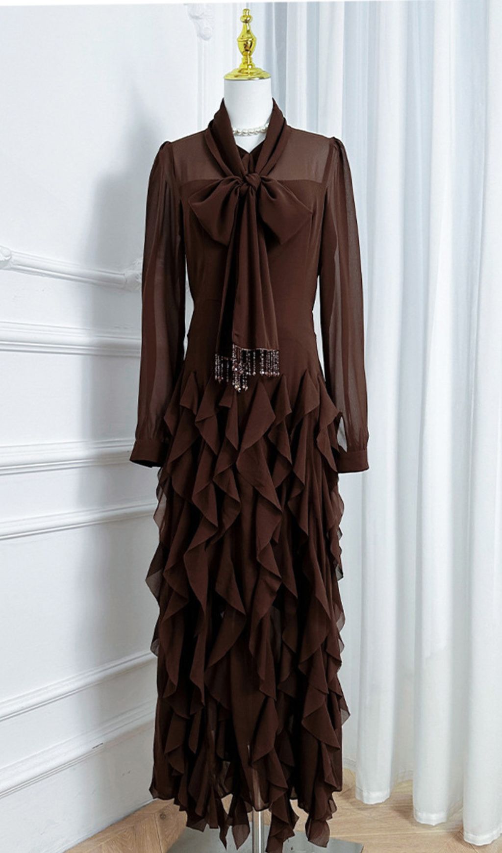 Isaak Ethereal Ruffle Maxi Gown