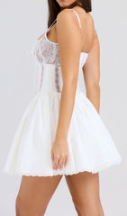 Didrika White Lace Corset Mini Dress