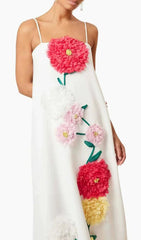 Erica Strappy Maxi Dress with Vibrant 3D Floral Embellishments