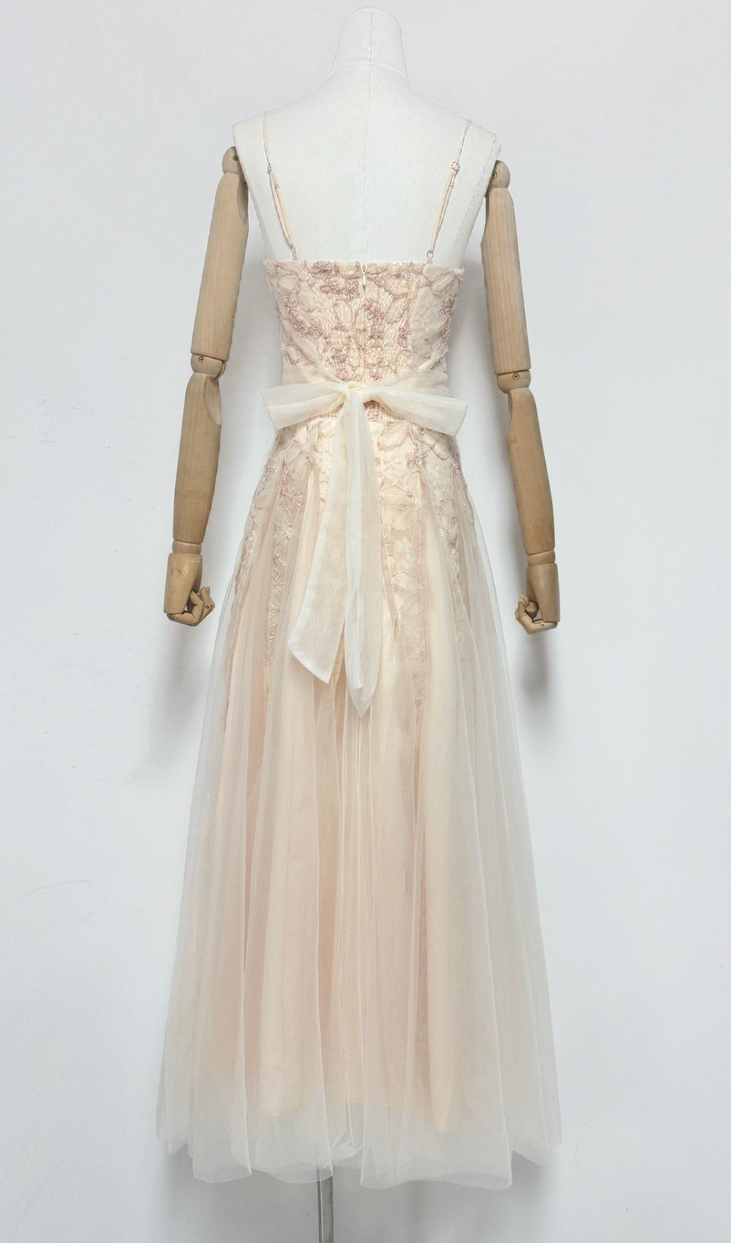 Gustave Ethereal Floral Embroidered Mesh Maxi Dress