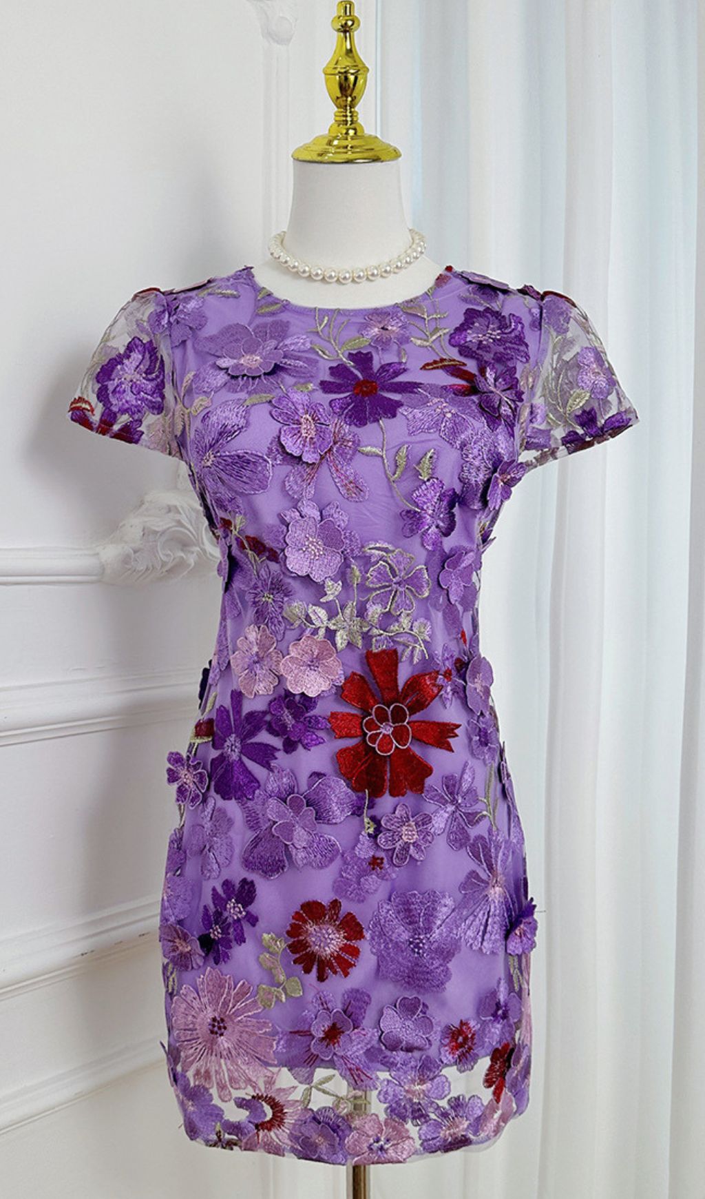 Fumiye Floral Embroidered Mini Dress