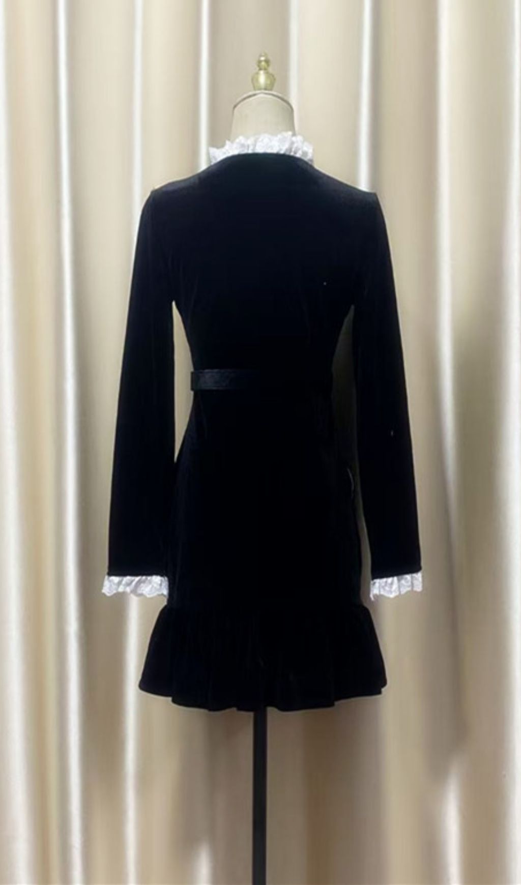 Hiraani Black Velvet Glam Mini Dress