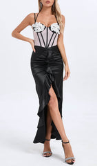 Azuka Elegant Satin Corset Maxi Dress