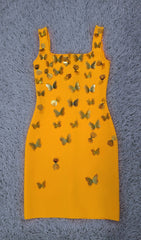 Kailin Golden Hour 3D Butterfly Bandage Mini Dress