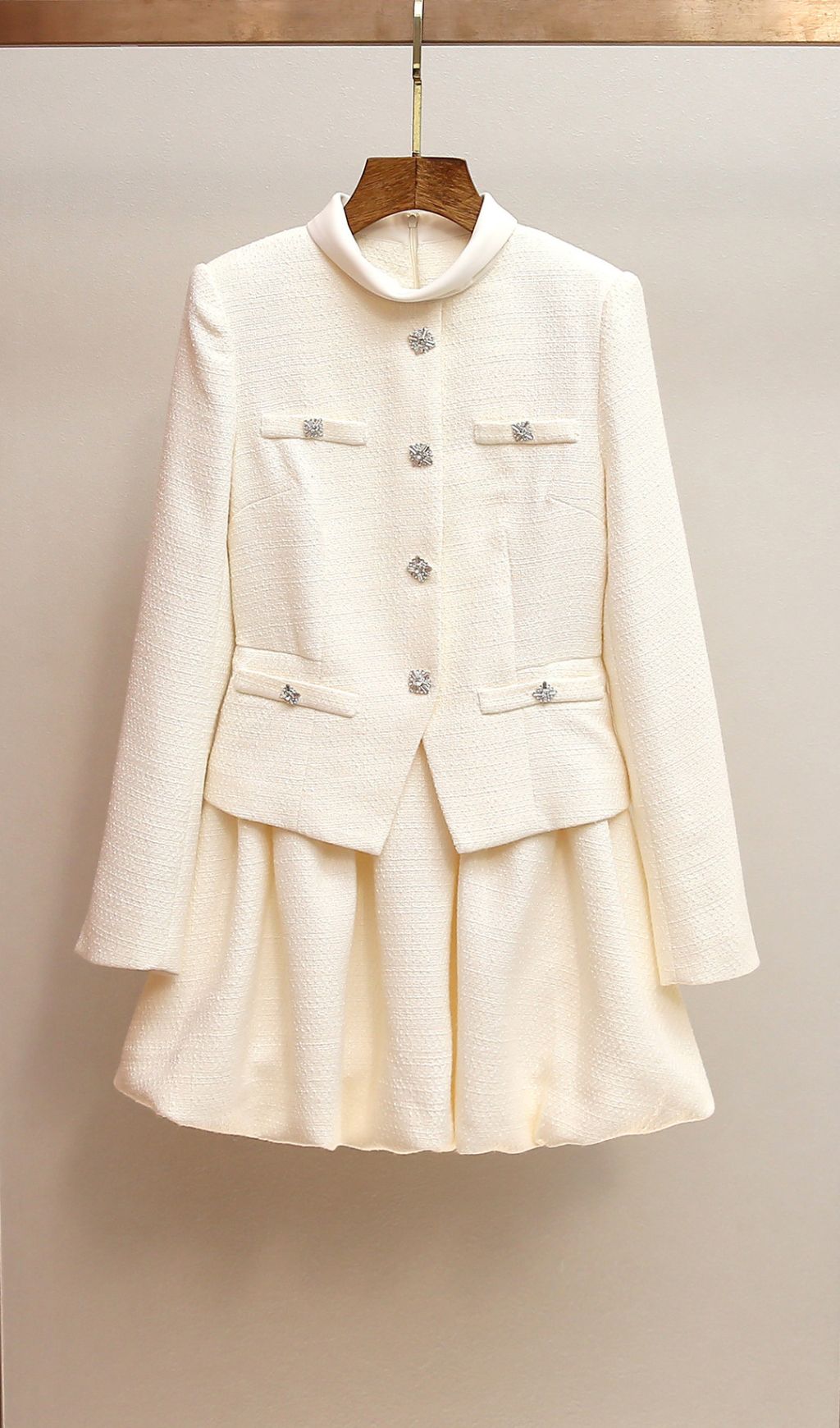 Jenner Luxe White Tweed Mini Dress