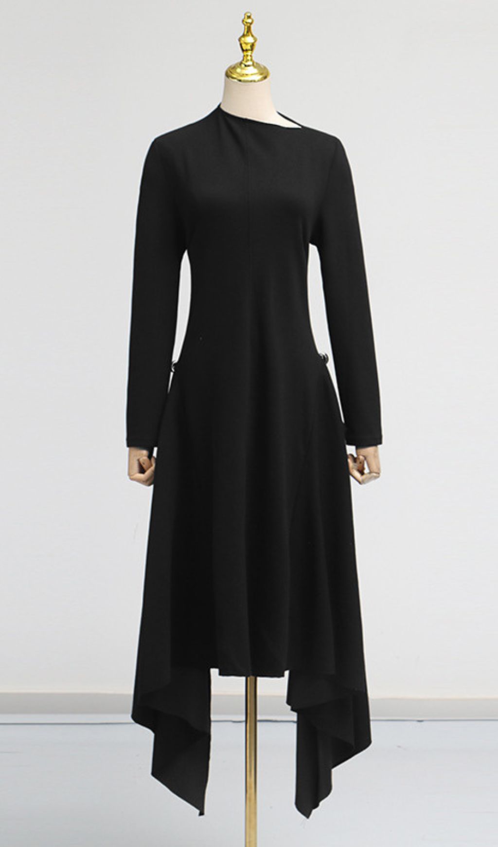 Johnna Emerald Green Asymmetrical Midi Dress