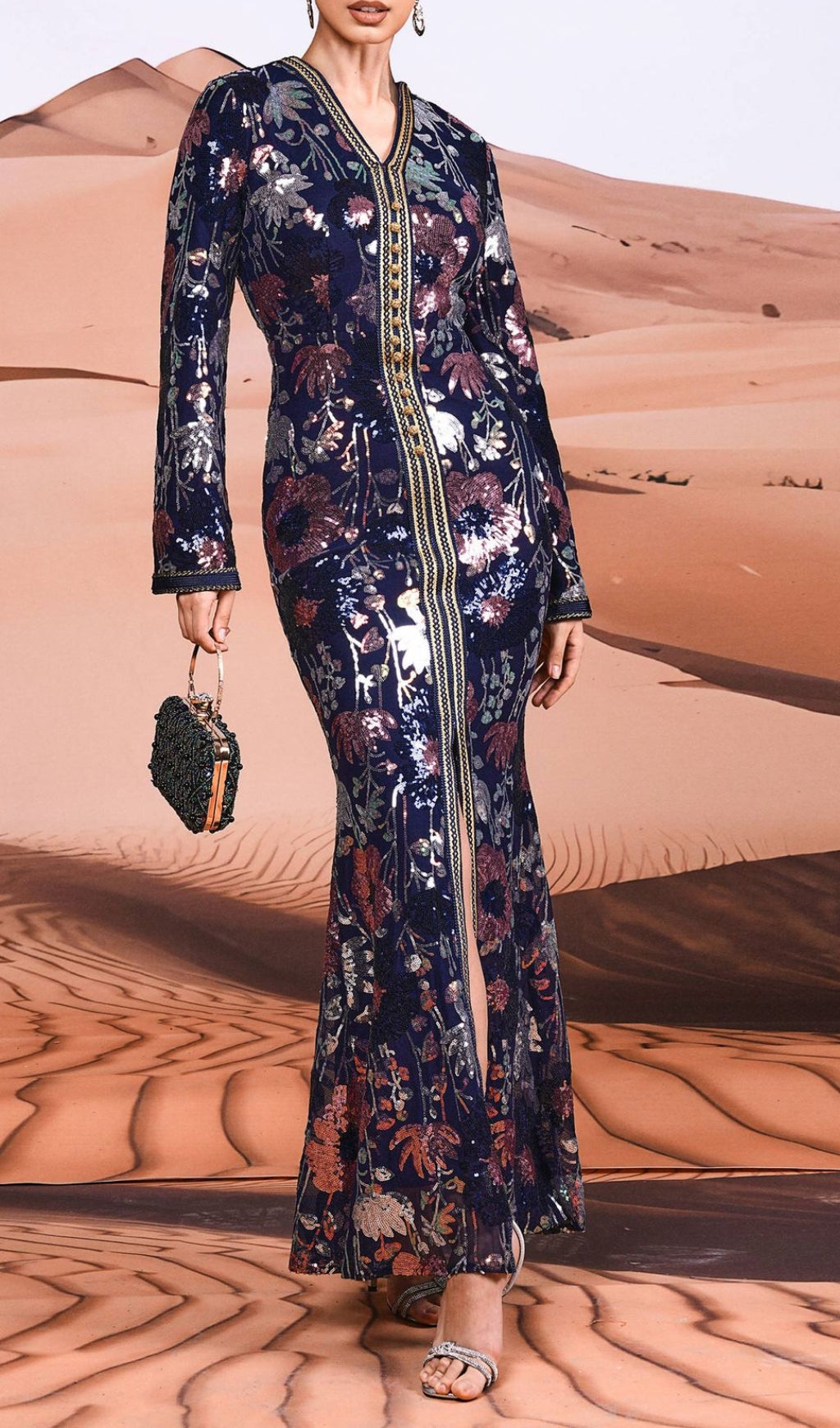 Cruella Floral Sequin Maxi Gown