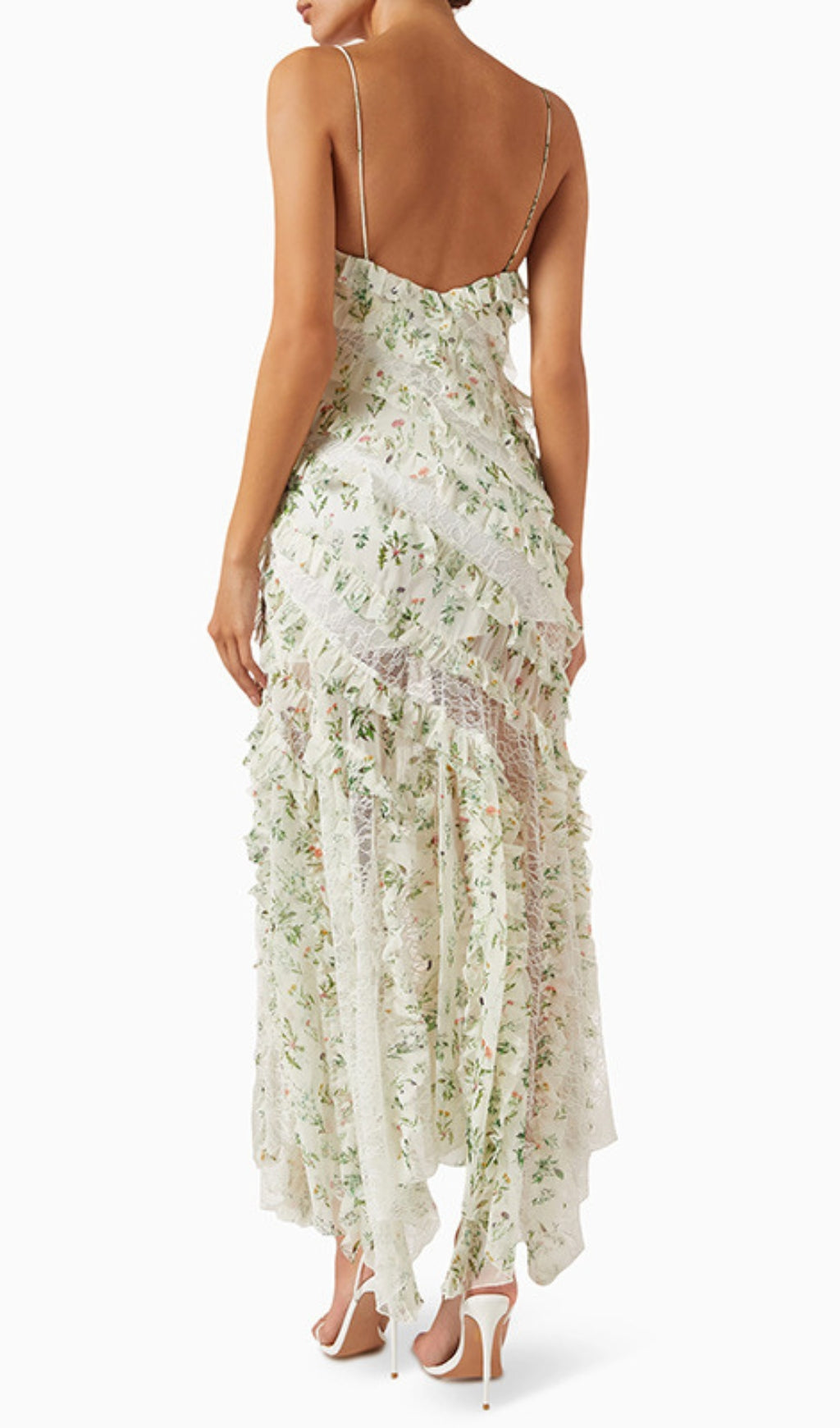Romantic Floral Ruffle Maxi Dress