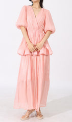 Elana Romantic Puff Sleeve Maxi Dress