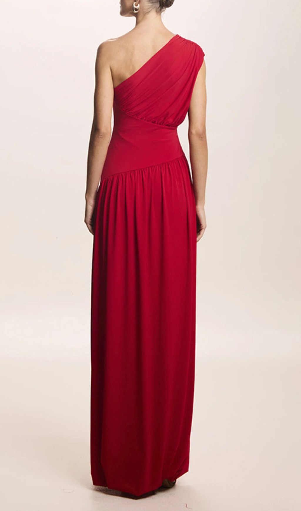 Jordon Red One-Shoulder Maxi Dress