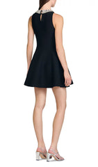 Glamorous Rhinestone Collar Fit & Flare Mini Dress