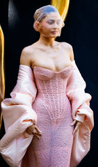 Brylee Luxe Pink Strapless Sequin Corset Maxi Dress