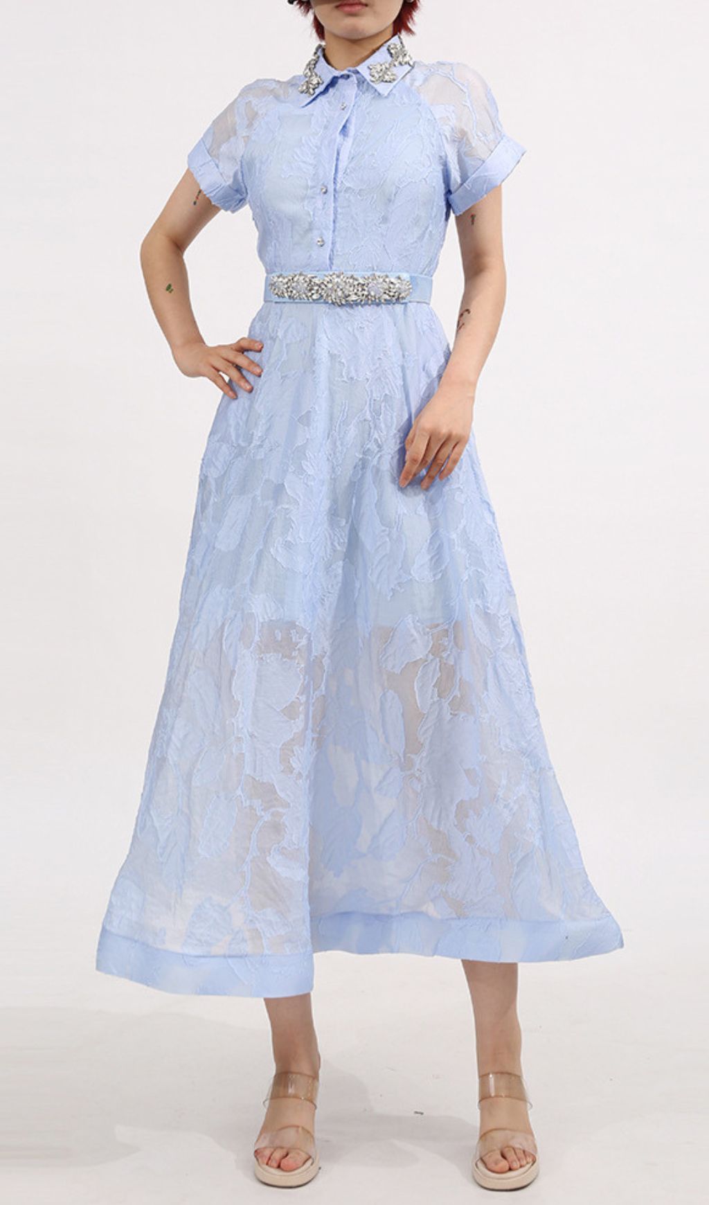 Finley Blue Crystal Embellished Midi Dress