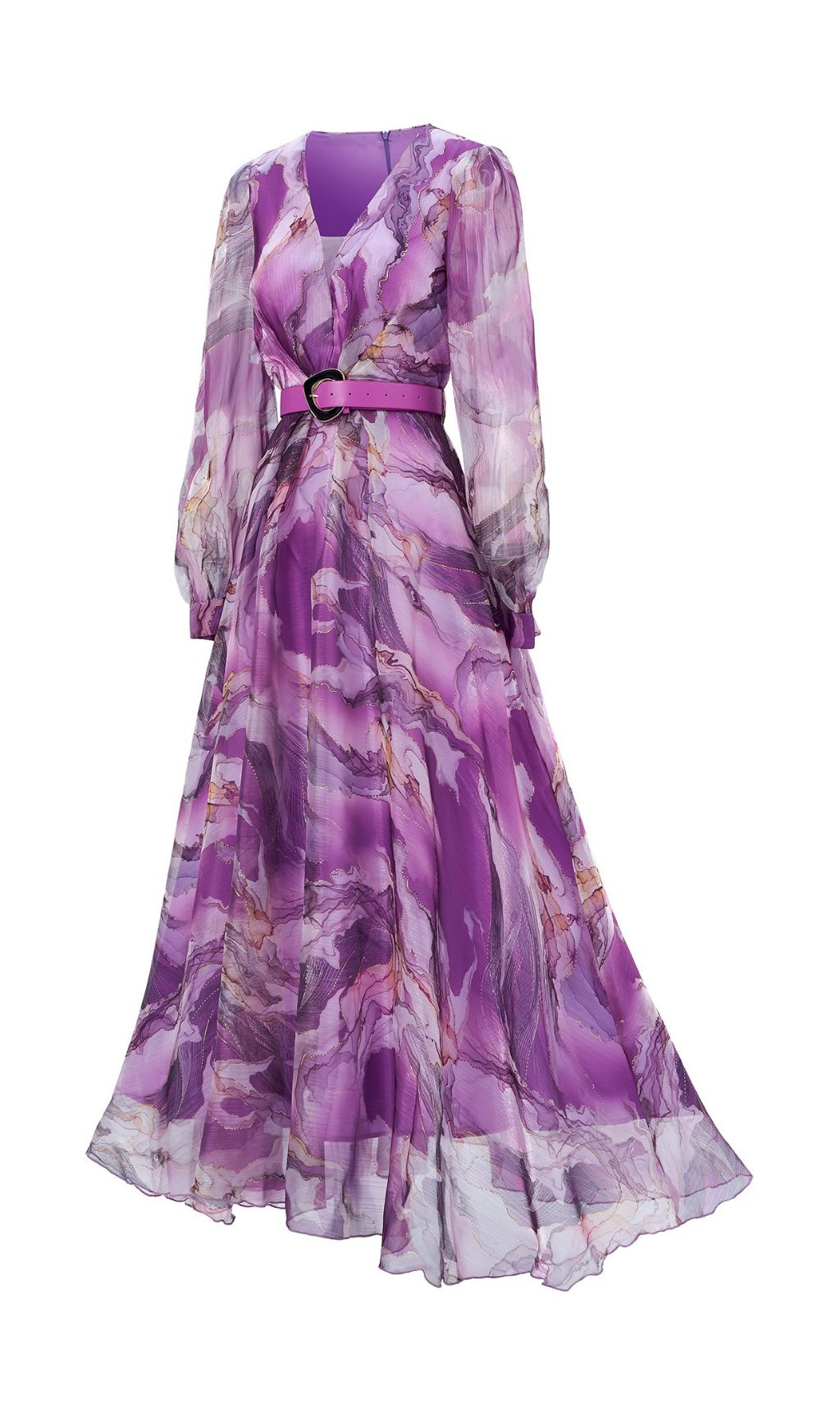 Feryal Mesmerizing Purple Abstract Maxi Dress