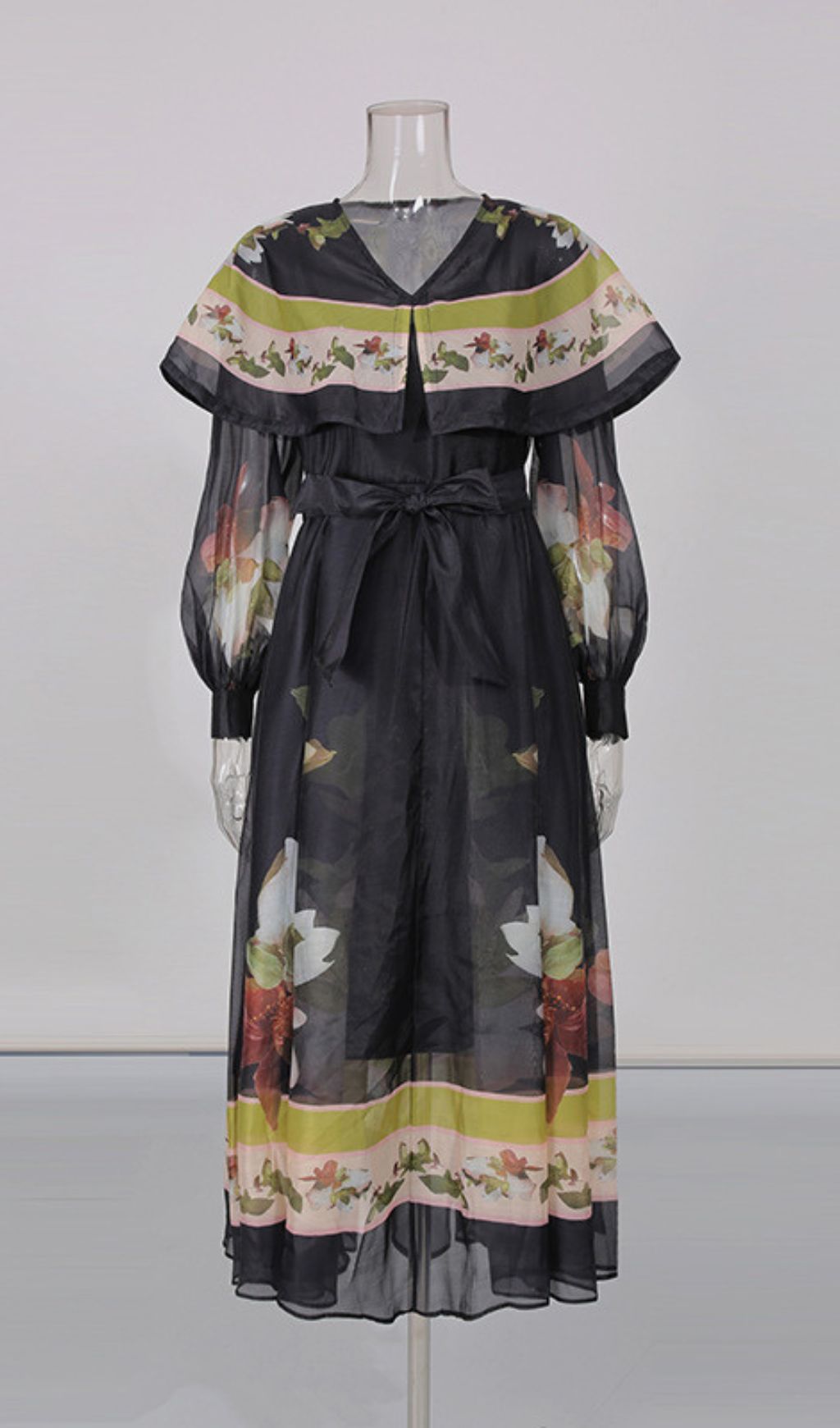 Ivi Black Floral Midi Dress