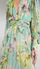 Frymet Bohemian Floral Printed Maxi Dress