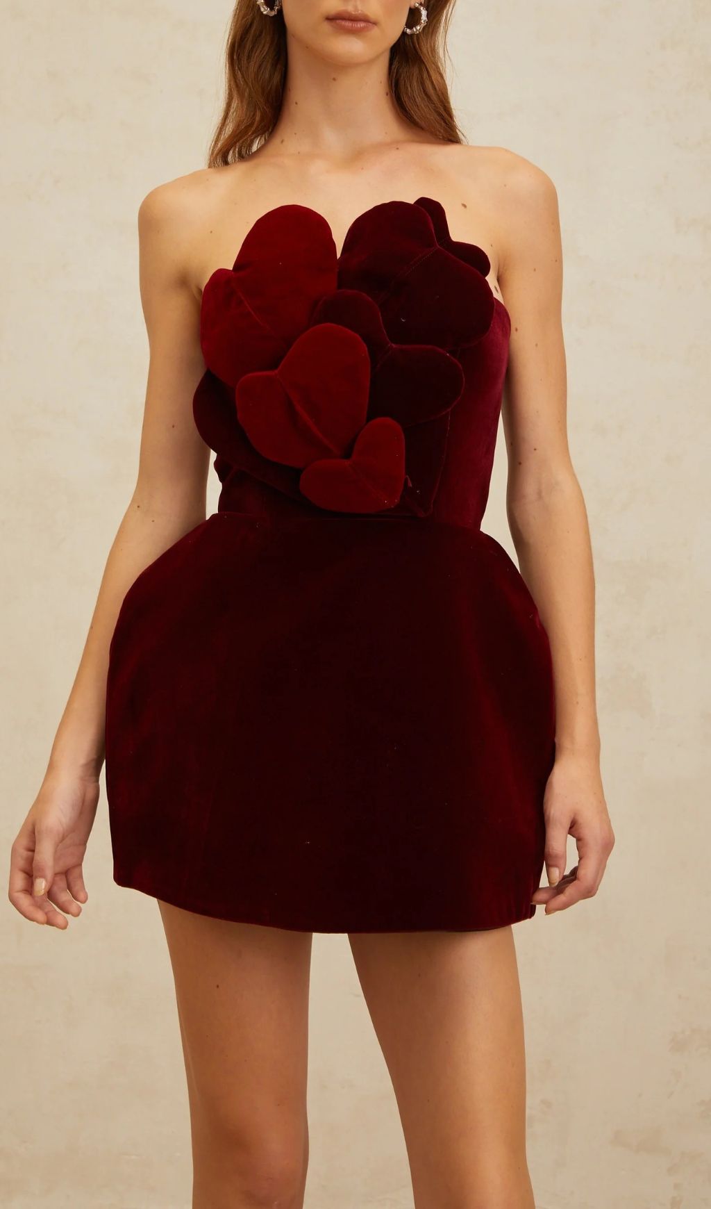 Ivanna Red Velvet Heart Mini Dress