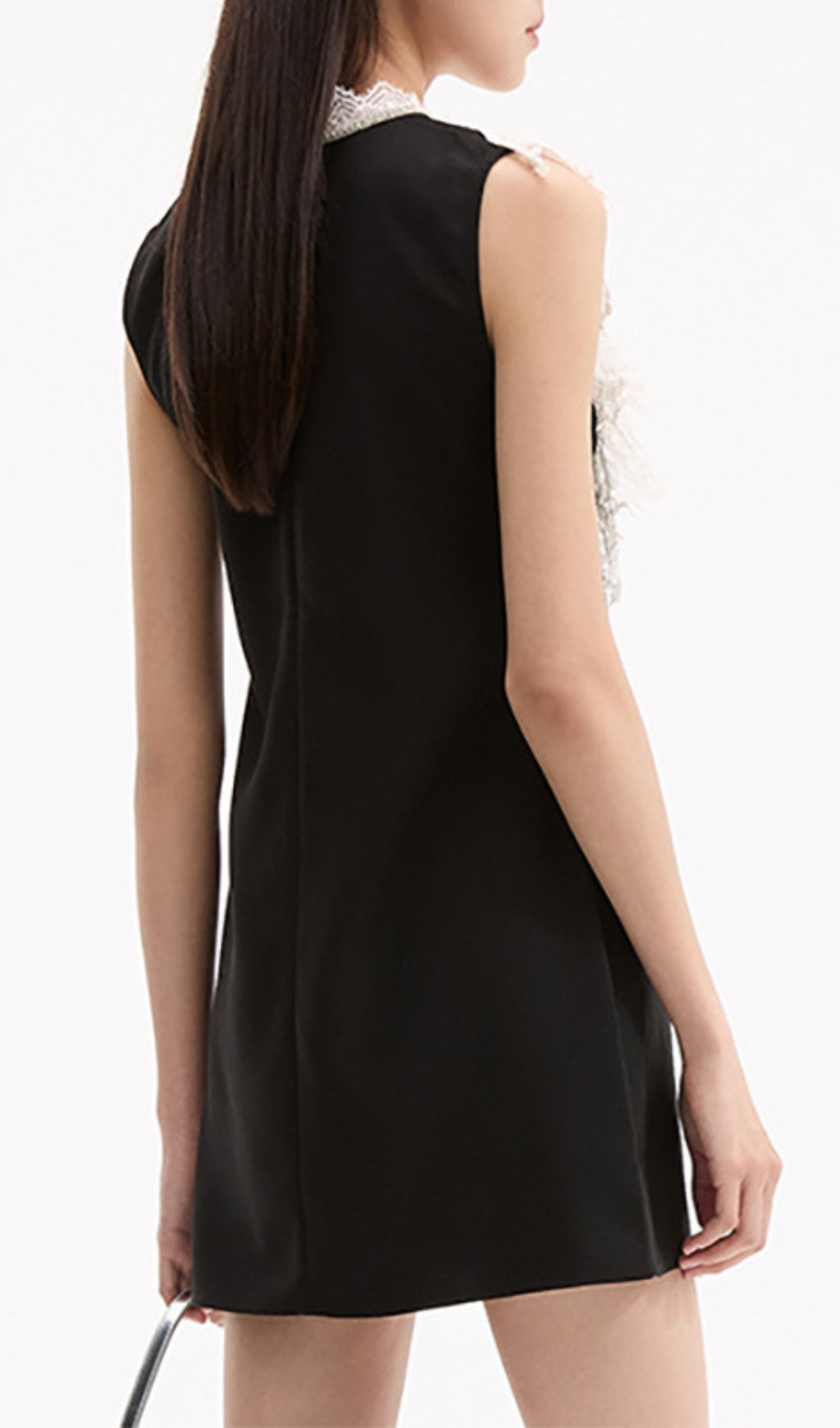 Branka Black & White Lace Mini Dress