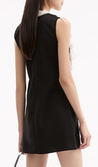 Branka Black & White Lace Mini Dress