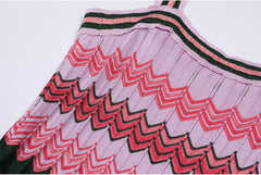 Gregg Vibrant Chevron Knit Strappy Midi Dress
