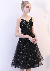 Black Short V-neckline Lovely Prom Dress