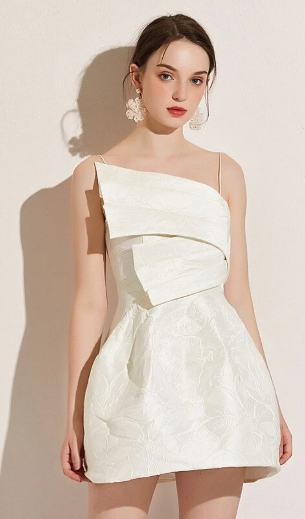 Aine Chic White Asymmetrical Mini Dress