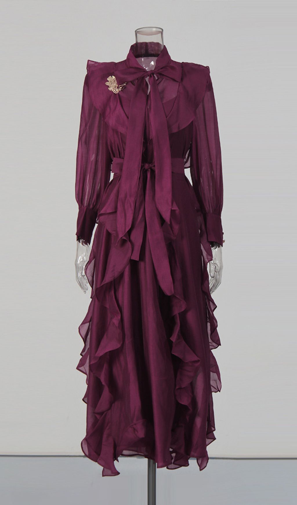 Isono "Enchantress" Purple Ruffled Maxi Gown