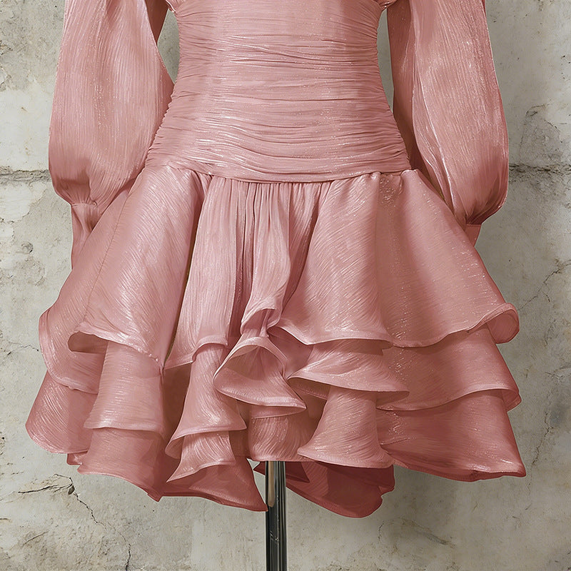 Kaede Shimmer Ruffle Mini Dress