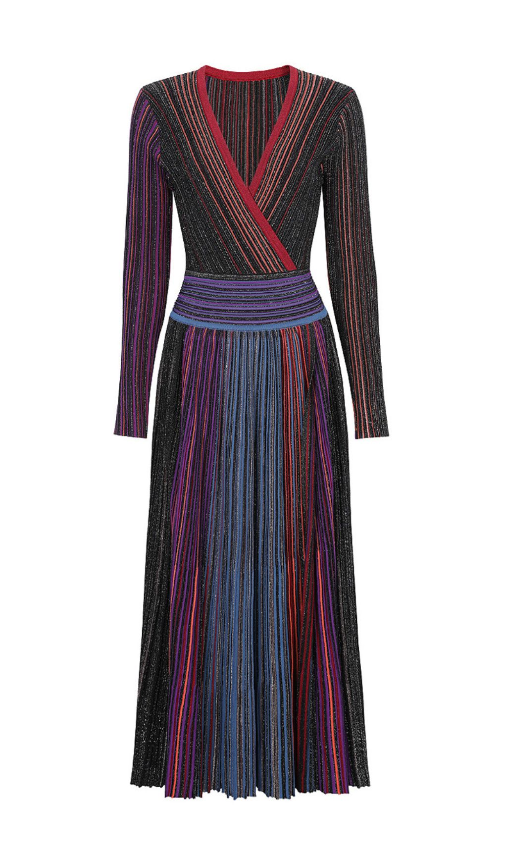 Glamorous Iridescent Sequin Pleated Maxi Dress