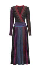 Glamorous Iridescent Sequin Pleated Maxi Dress