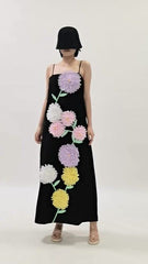 Erica Strappy 3D Floral Maxi Dress
