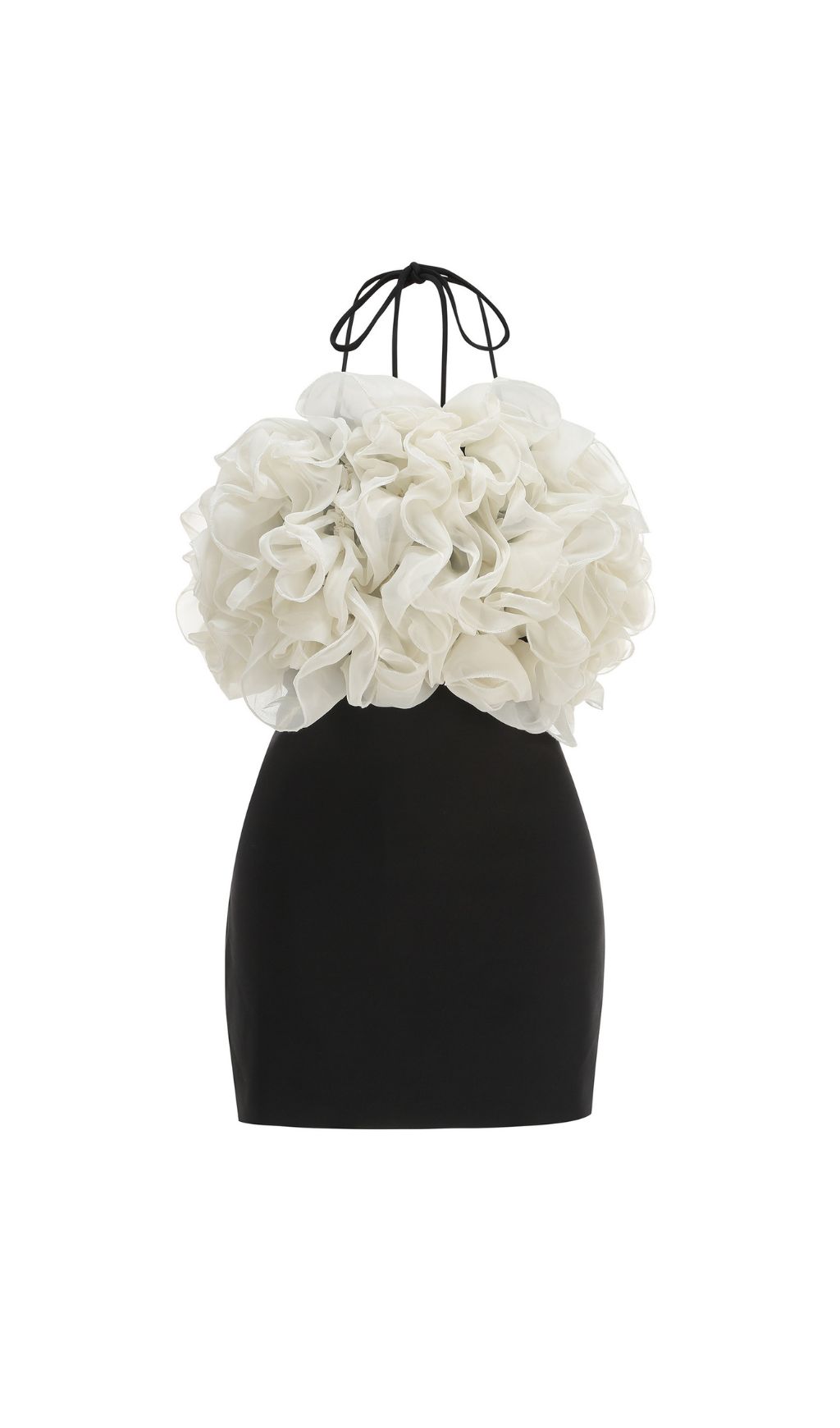 Jameela Black Halter Ruffle Mini Dress