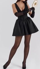 Dhara Black Corset Mini Dress