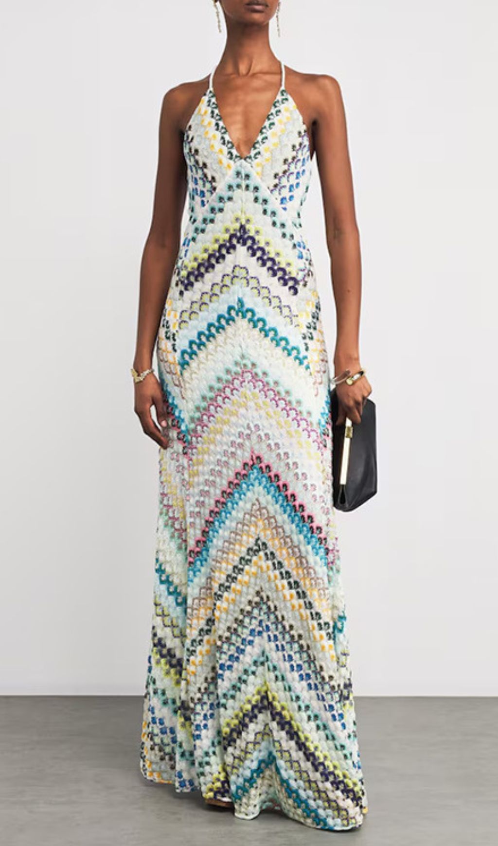 Hadas Boho Chic Crochet Knit Backless Maxi Dress