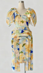 Janis Vibrant Yellow Floral Puff Sleeve Midi Dress