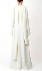 Hidi Shawl Pearl-Trimmed Maxi Dress