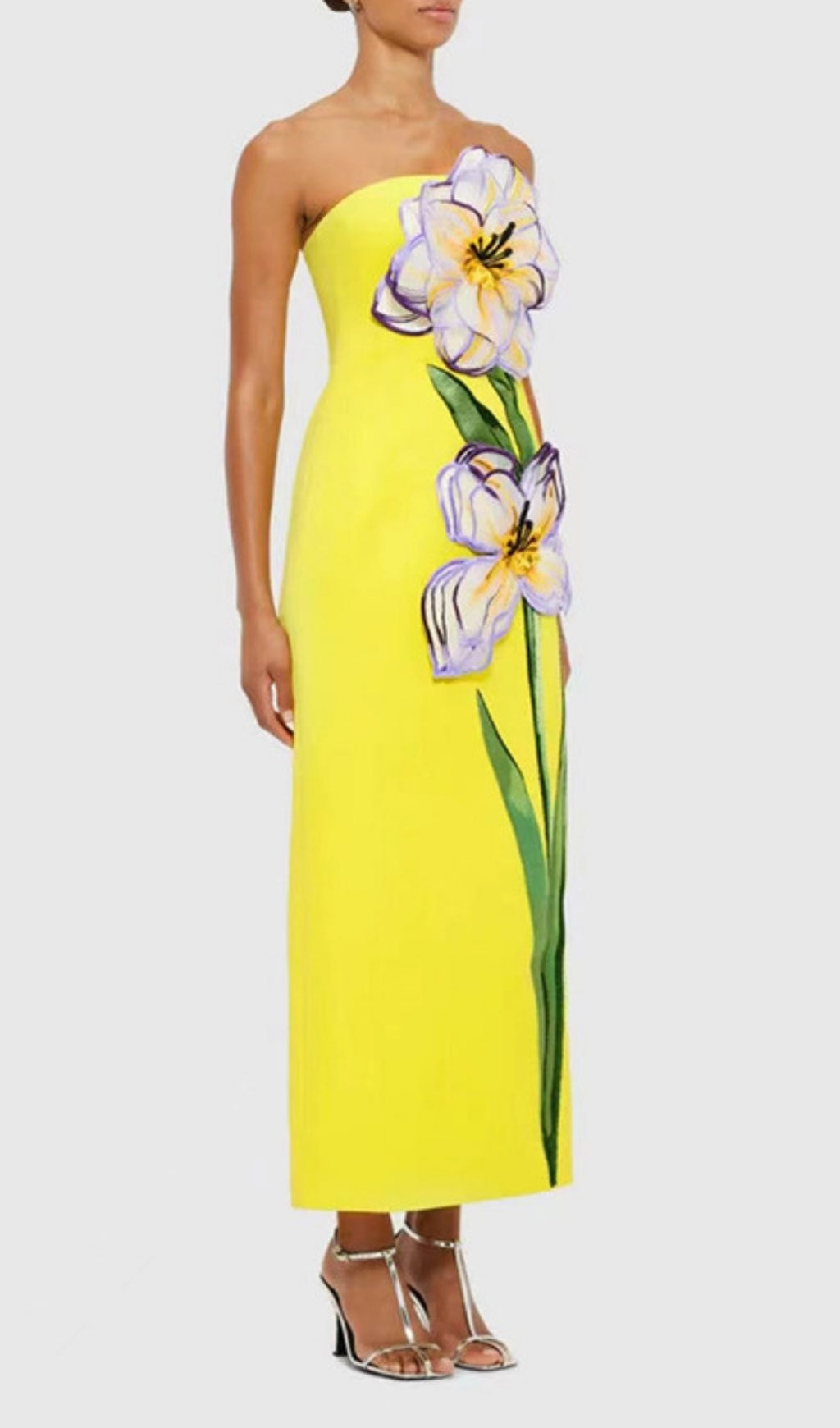 Radiant Bloom Strapless Maxi Dress