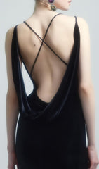 Bena Luxe Black Velvet Maxi Gown