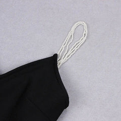 Elegant Black V-Neck Bodycon Bandage Midi Dress