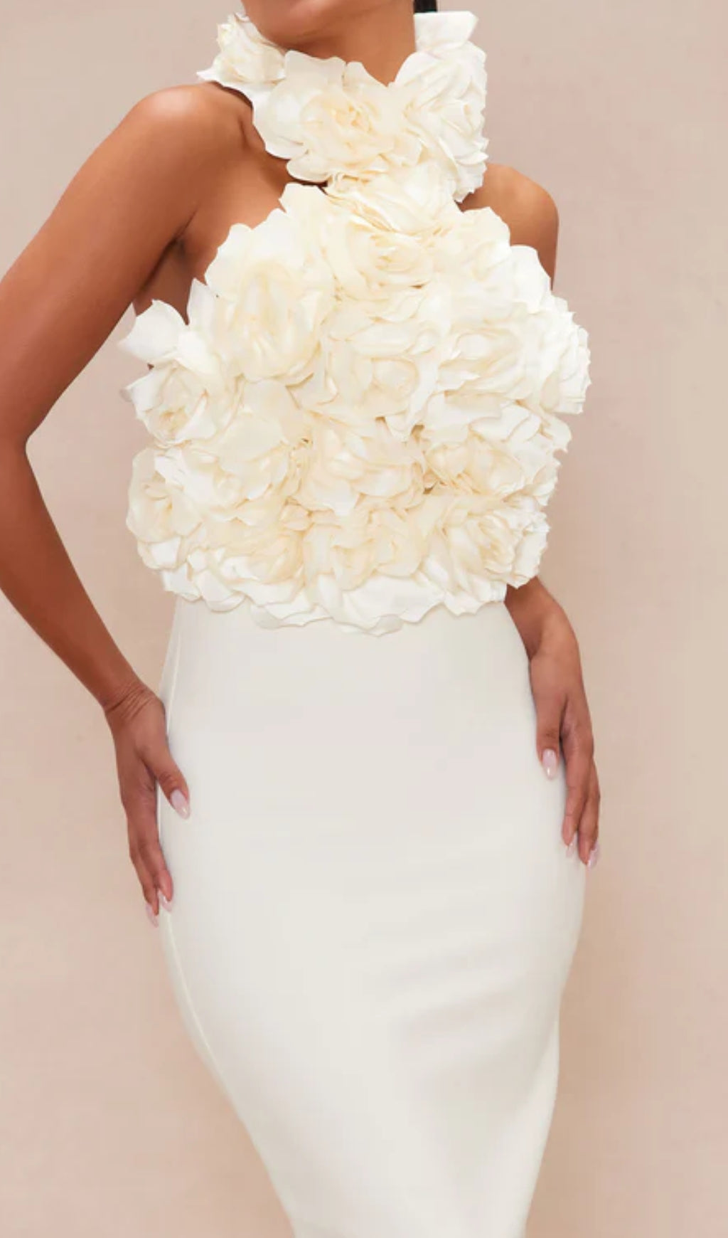 Statement Floral Halterneck Midi Dress