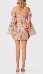 Iga Floral Embroidered Off-Shoulder Mini Dress