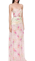 Erizelda Strapless Floral Maxi Dress