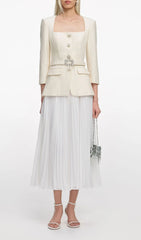 Ilayda Elegant Pleated Midi Dress