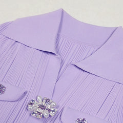 Elegant Lilac Ribbed Knit Maxi Dress