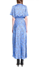 Racheliani Lucky Charm Chain Print Satin Midi Dress