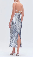 Edalene Pearl & Sequin Glamour Midi Dress