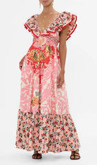 Irina Chic Pink Floral V-Neck Maxi Dress