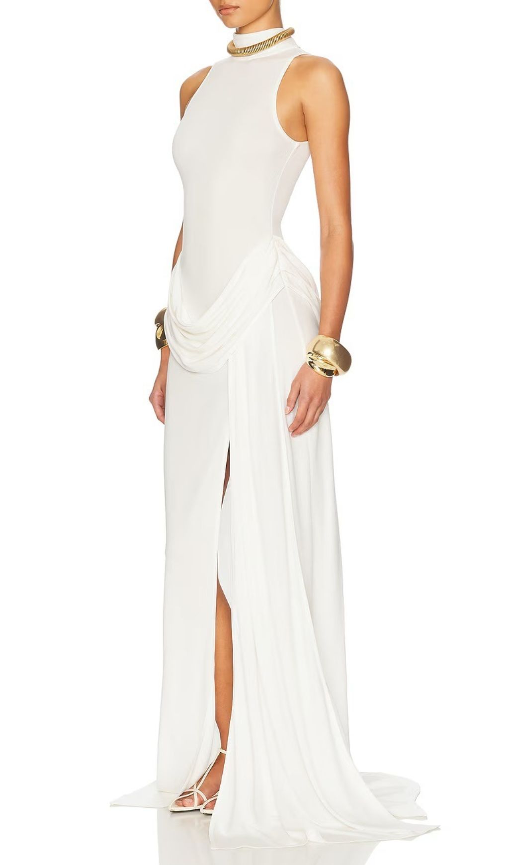 Gryta White Halter Maxi Gown