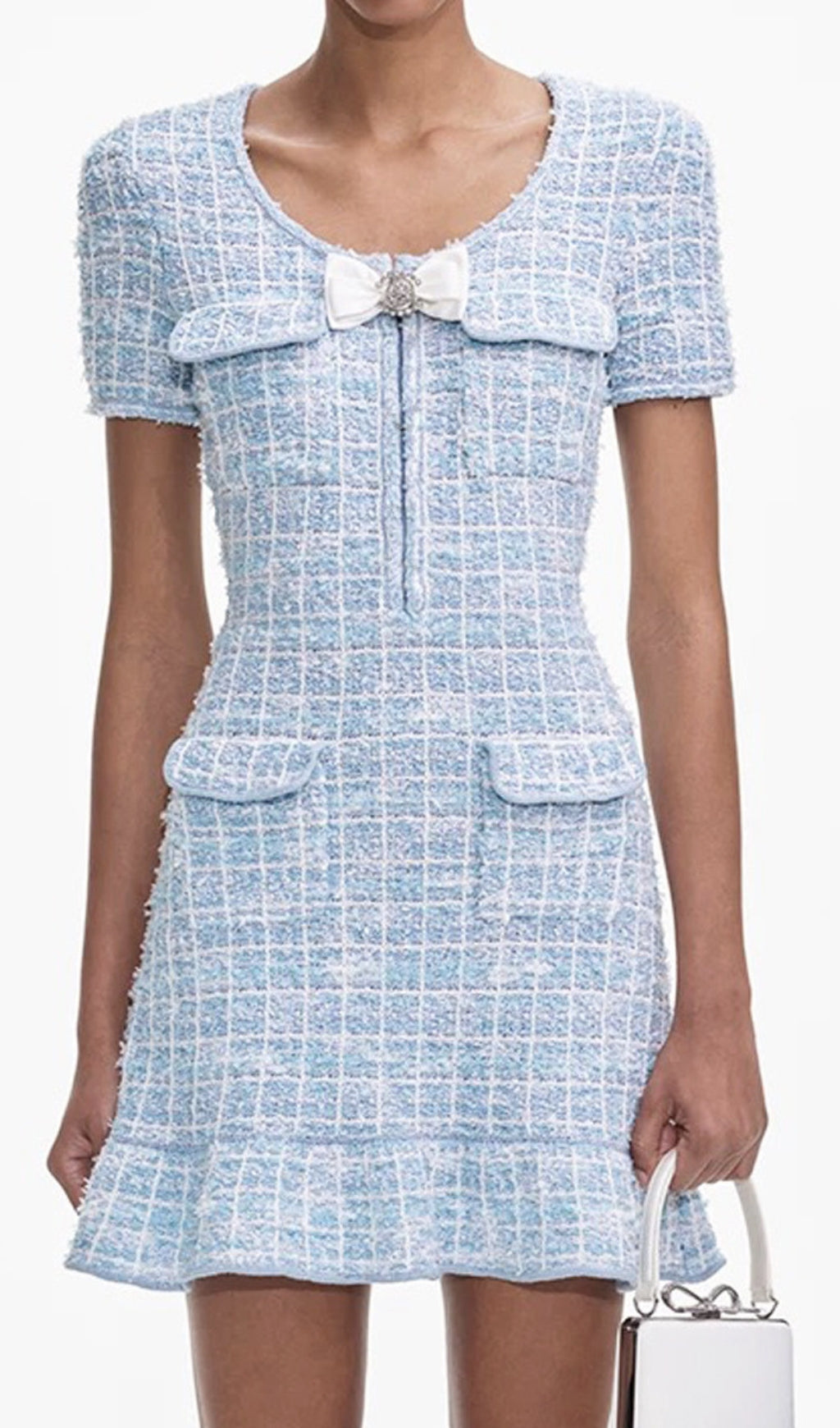 Eiffel Bow Tweed Mini Dress